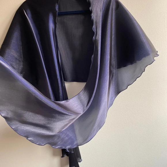 Laura Petites Formal Wedding Shawl in Sheer Navy - NWOT - Picture 5 of 10